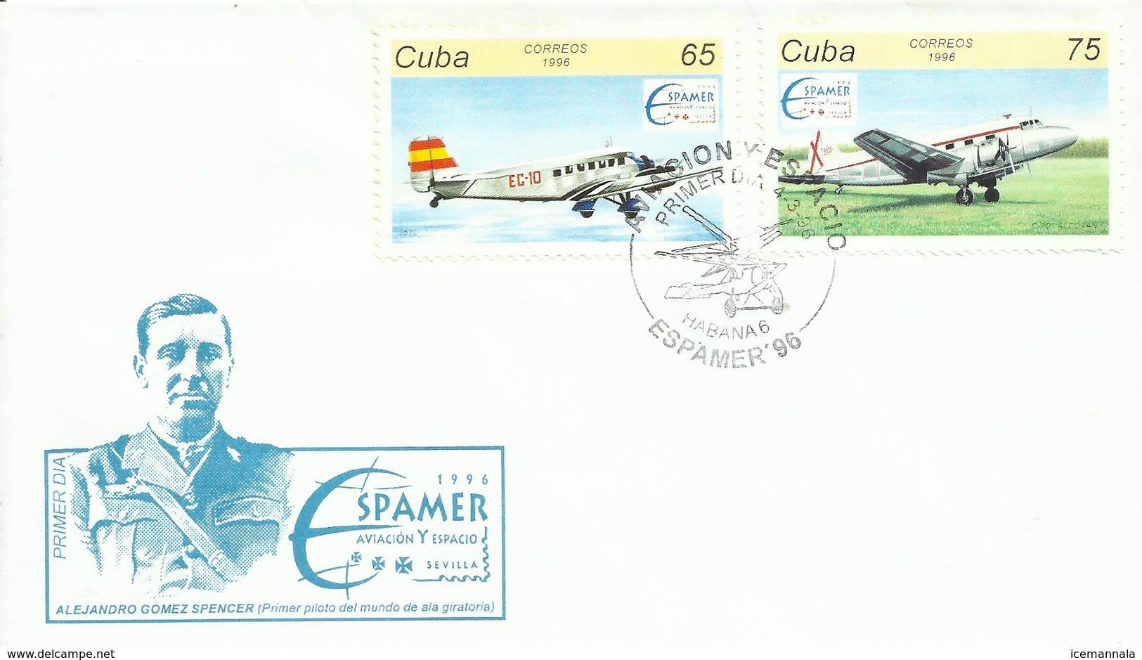 CUBA, SOBRE PRIMER DIA   AEREO AÑO  1996 - Briefe U. Dokumente