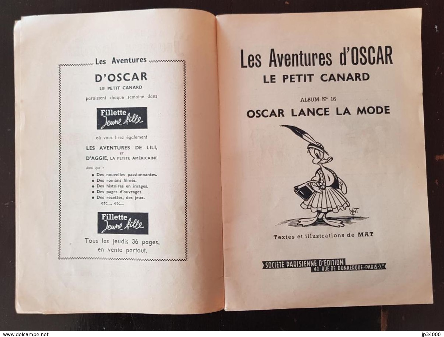 Les Aventures D'Oscar N°16. OSCAR LANCE LA MODE édité Chez SPE. Edition Originale 1956. BE - Oscar