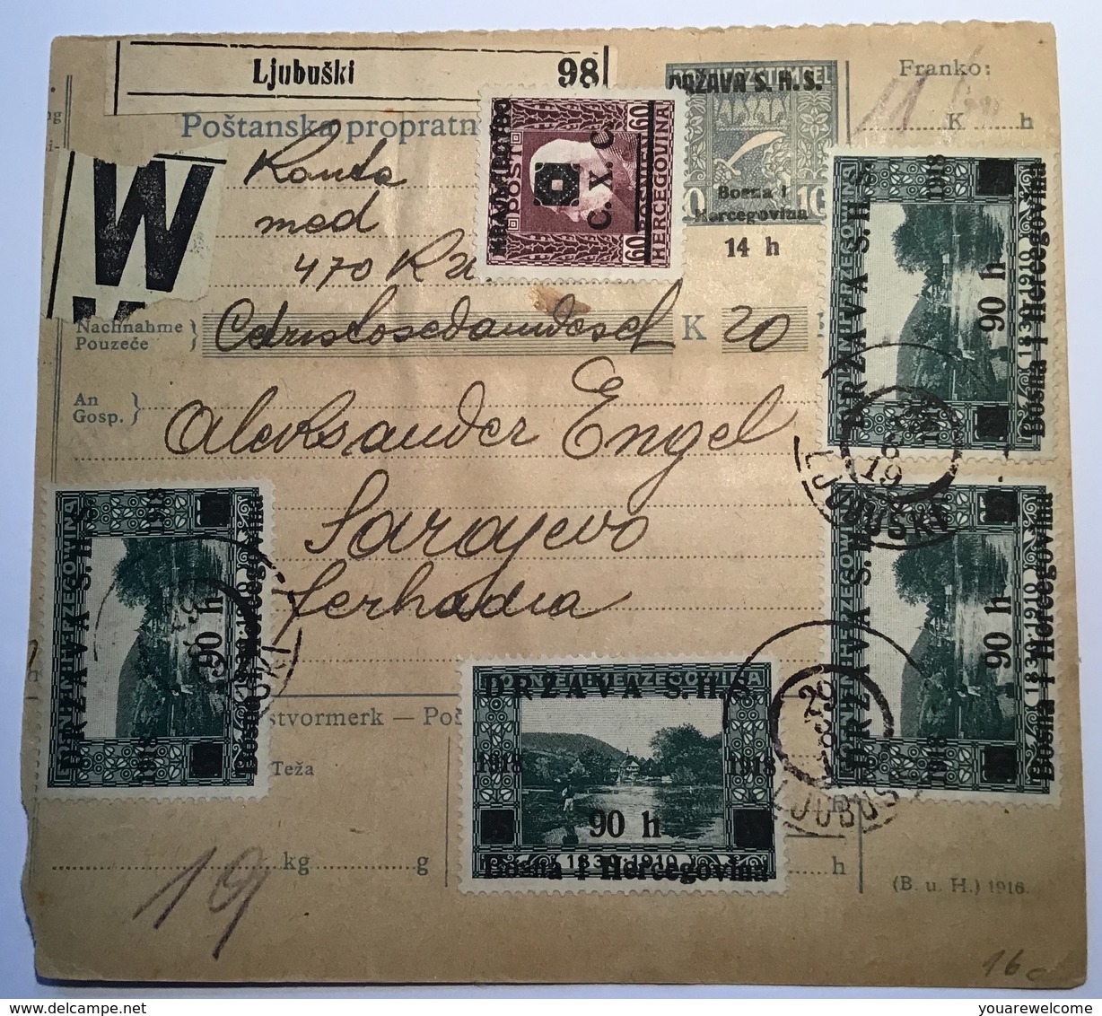 Bosnien&Herzegowina S.H.S 1919 LJUBUŠKI RARE „FRANCO POSTAGE DUE“ Cover(Bosnia Lettre Yugoslavia Jugoslawien Yougoslavie - Lettres & Documents