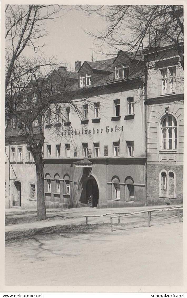 Foto Rohling Für AK Scheibenberg Sächsischer Hof Hotel Gasthof Restaurant Markt Marktplatz Rathaus Erzgebirge DDR - Scheibenberg