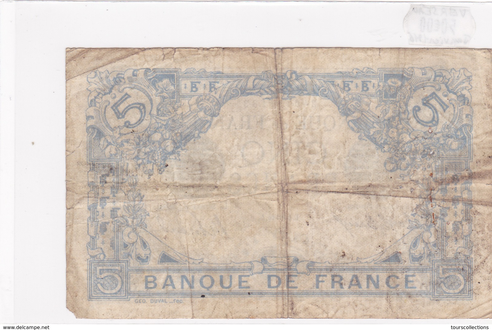 Billet De 5 Francs Bleu Du 4/01/1916 Verseau - K.9631 Alph 133 @ N° Fayette : 2.35 - 5 F 1912-1917 ''Bleu''