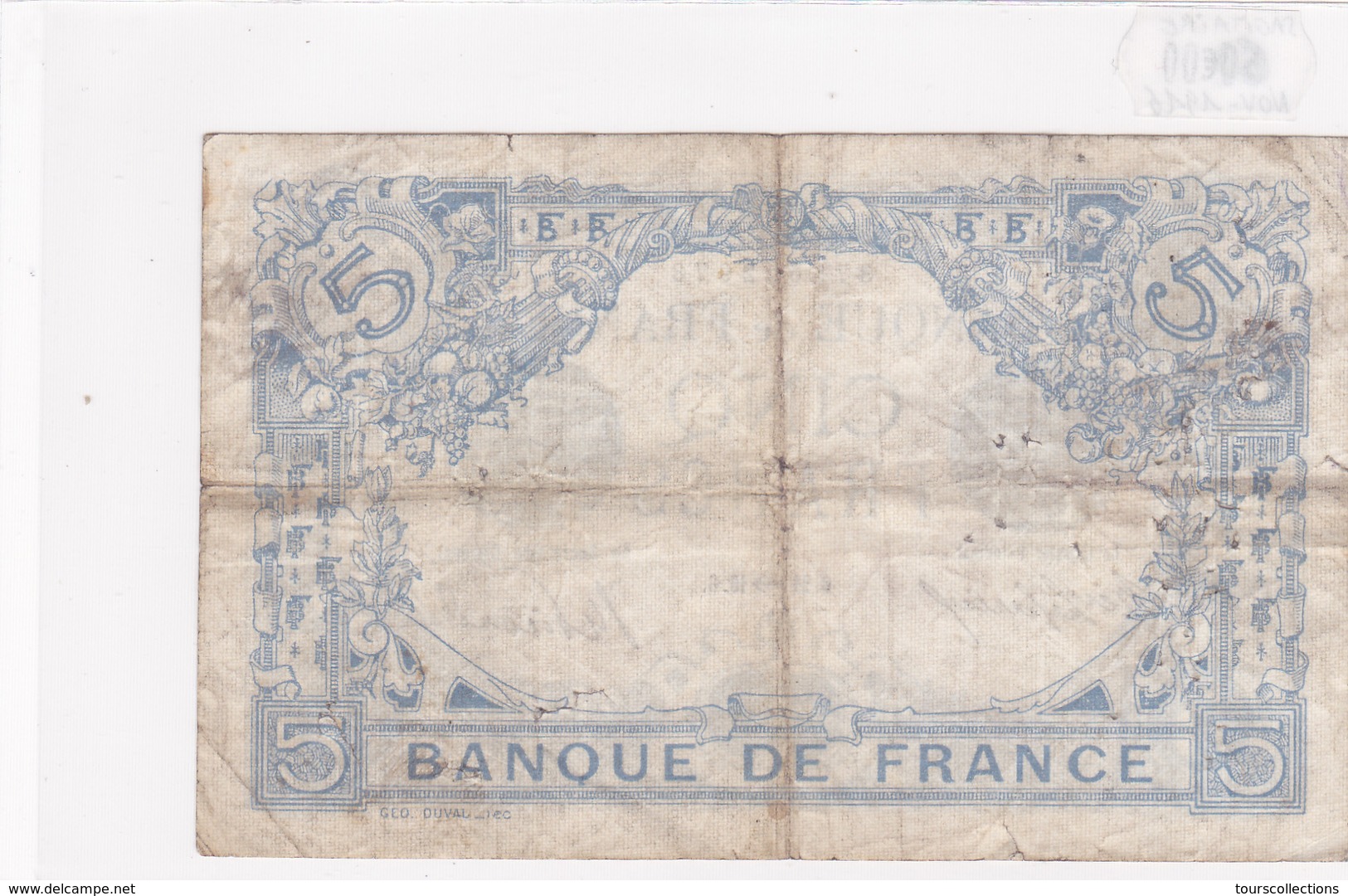 Billet De 5 Francs Bleu Du 21/11/1916 Sagittaire - C.15027 Alph 978 @ N° Fayette : 2.45 - 5 F 1912-1917 ''Bleu''