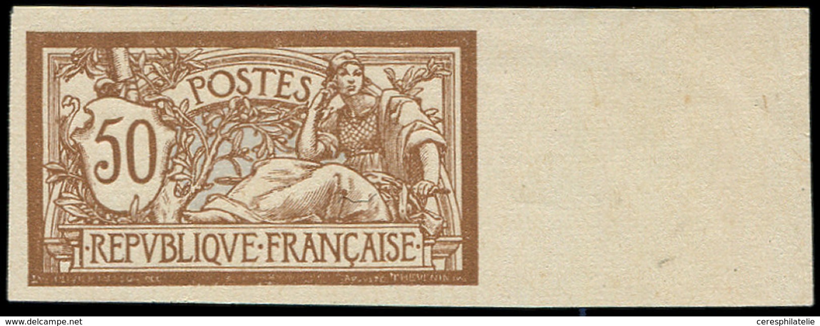 (*) Collection Au Type Merson - 120  50c. Brun Et Gris, NON DENTELE De Feuille De Référence, Bdf, TB - 1900-27 Merson