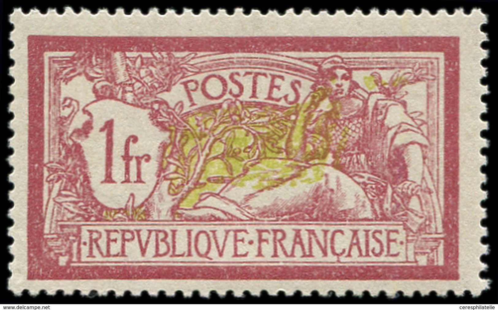 ** Collection Au Type Merson - 121   1f. Lie De Vin Et Olive, DOUBLE Teinte De Fond Dont Une RENVERSEE, R Et TTB - 1900-27 Merson