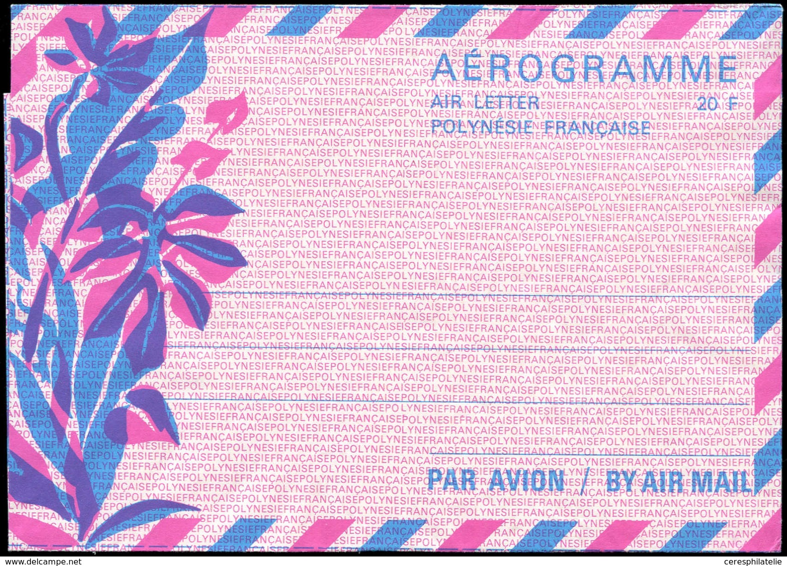 Let POLYNESIE FRANCAISE Aérogramme 1 : 20f. Bleu Et Rose, TB - Aerogrammi