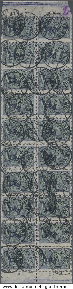 Deutsches Reich: 1922/1931, Zwei Größere Bedarfsgestempelte Einheiten: MiNr. 196 Im 20er-Block Und M - Collections