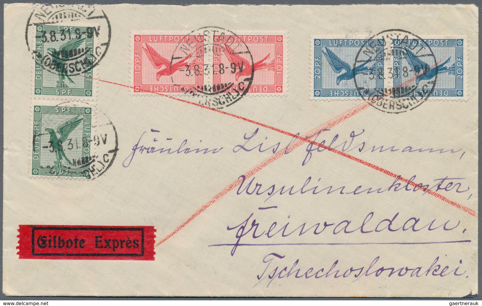Deutsches Reich: 1924/1939, SONDERPORTO CSR, gehaltvoller Sammlungsbestand mit über 80 Briefen, Kart