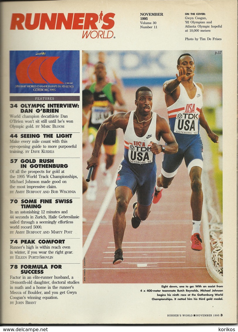 RUNNERS WORLD - RUNNER’S WORLD MAGAZINE - US EDITION - NOVEMBER 1995 – ATHLETICS - TRACK AND FIELD - 1950-Aujourd'hui