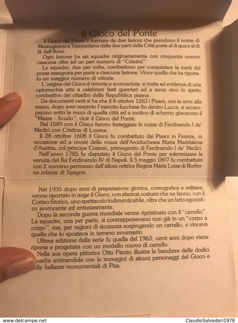 Pisa - Gioco Del Ponte. 12 Cartoline - Pamio Otto - Costumi E Bandiere Dei Quartieri - Jeux Régionaux