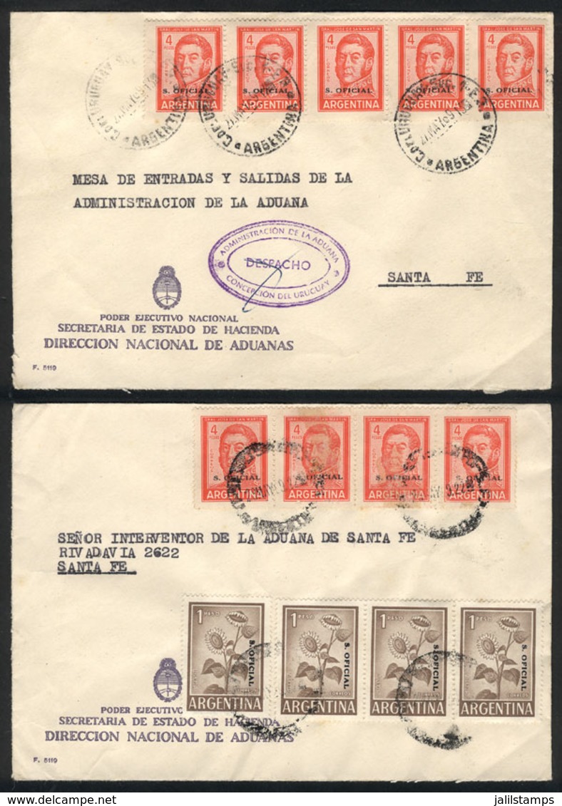 ARGENTINA: 2 Covers Used In 1969 With Very Nice Postages, VF Quality! - Dienstmarken