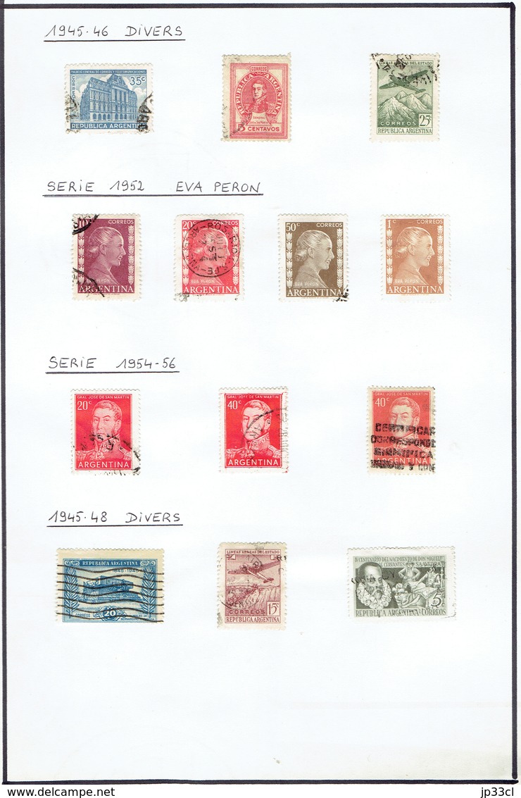 Petite Collection De +/- 120 Timbres (o) D'Argentine - Collections, Lots & Series