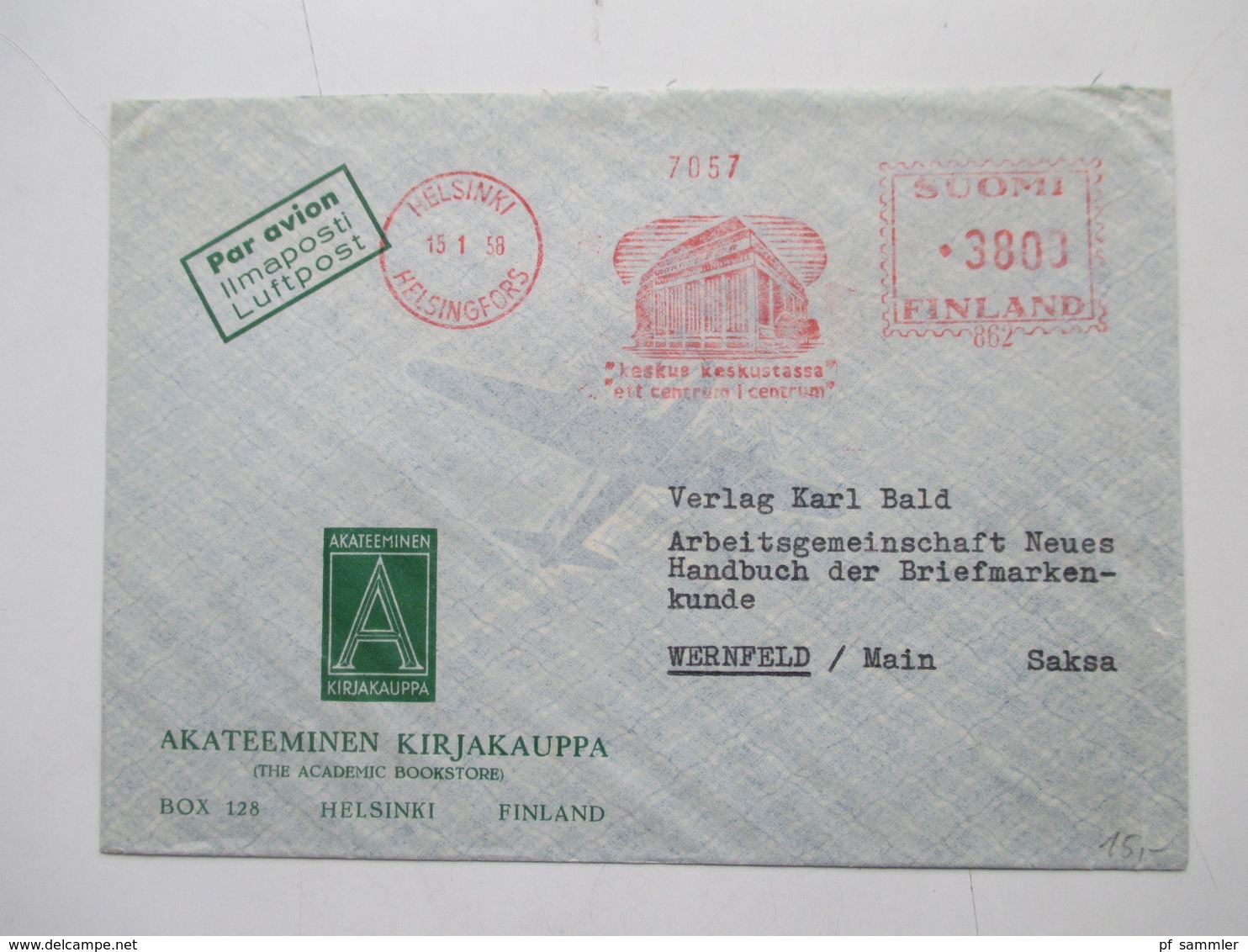 Finnland 1954 - 72 Luftpost Briefe 12 Stk. Firmen Korrespondenz alles Freistempel Helsinki interessanter Posten!