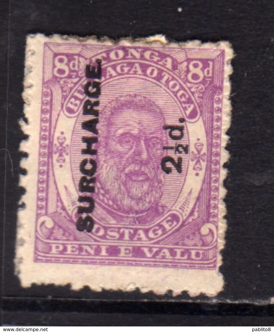 TONGA TOGA 1894 KING GEORGE I SURCHARGE 2 1/2p On 8p MH - Tonga (...-1970)