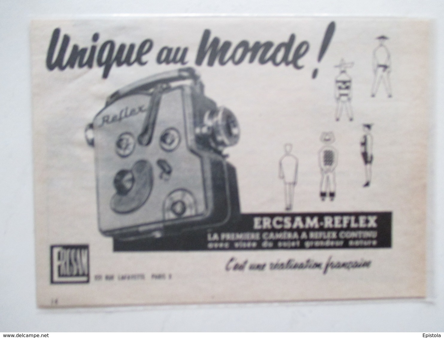 Théme Appareil Photo & Camera - Caméra Pour Projecteur  Modèle ERCSAM REFLEX   - Ancienne Coupure De Presse 1957 - Film Projectors