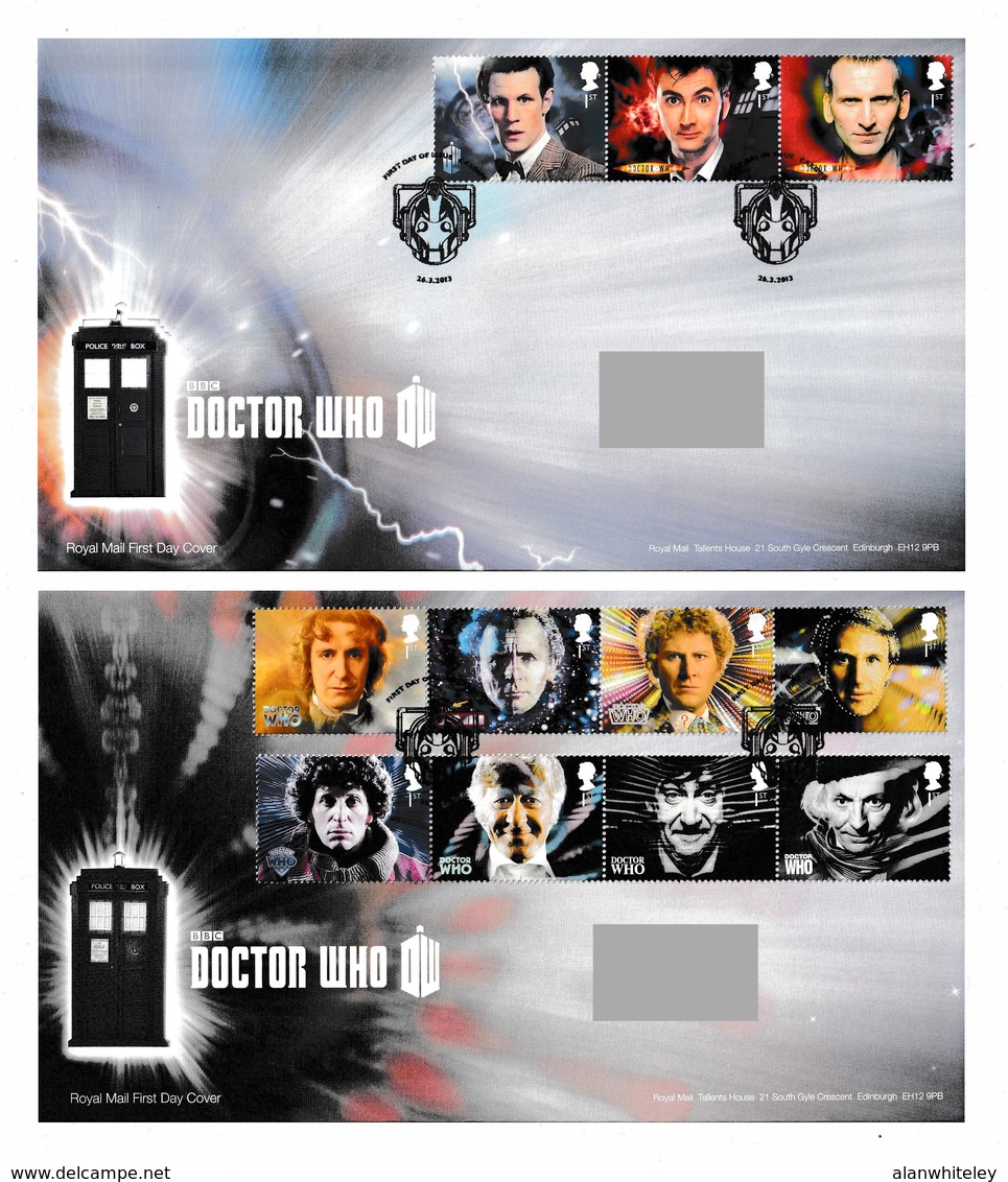 GREAT BRITAIN 2013 Classic TV / 50th Anniversary Of Dr Who: 2 First Day Covers CANCELLED - 2011-2020 Dezimalausgaben