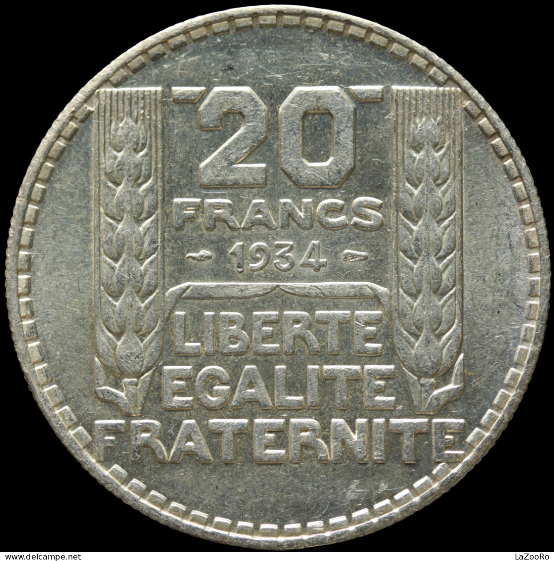 LaZooRo: France 20 Francs 1934 XF / UNC - Silver - 20 Francs