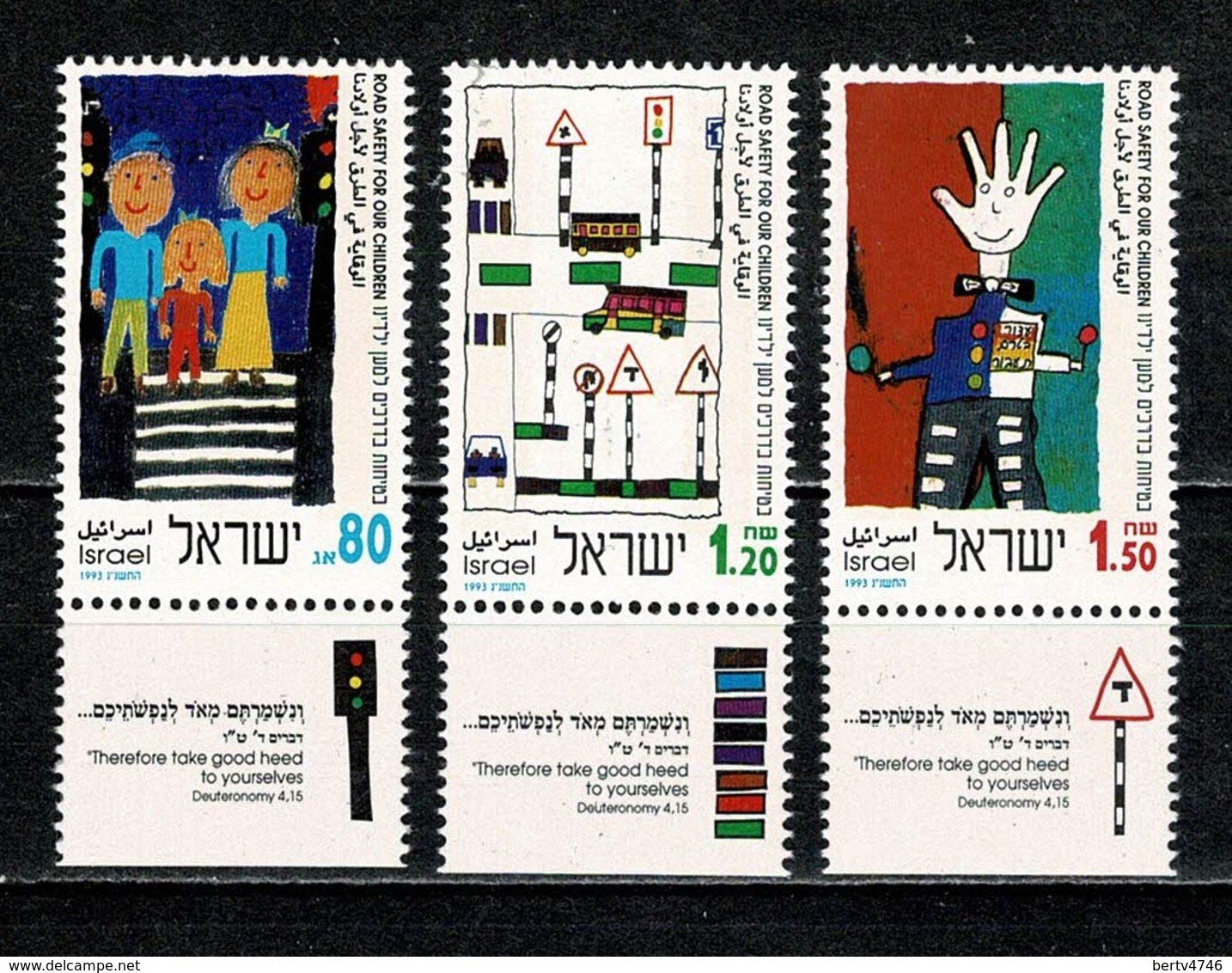 Israël 1993  Yv 1211/13**, SG 1213/15**, 1167/69**  MNH - Usados (con Tab)