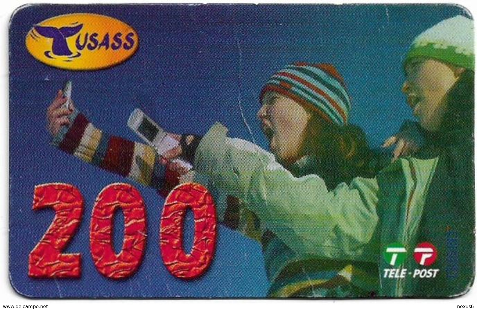 Greenland - Tusass - Two Girls With Mobile, GSM Refill, 200kr. Exp. 01.12.2006, Used - Groenlandia