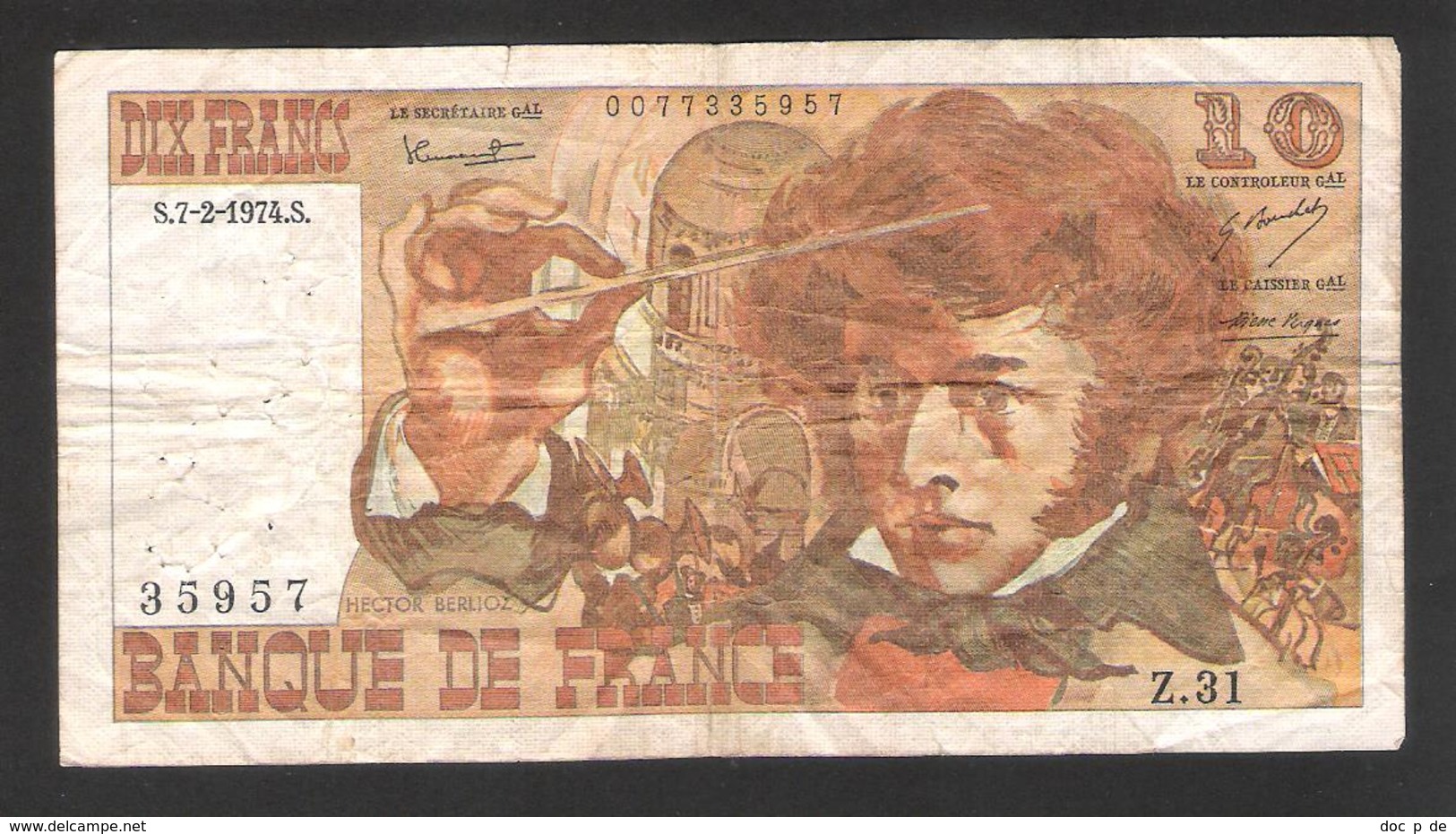 France - 10 Francs - S. 7-2-1974 - 35957 - Berlioz - Used Condition - 10 F 1972-1978 ''Berlioz''