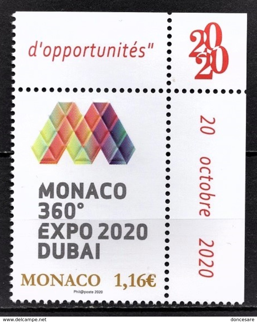 MONACO 2020 -Y.T. N° 3224 /  EXPOSITION UNIVERSELLE DUBAÏ 2020 - NEUF ** - Unused Stamps