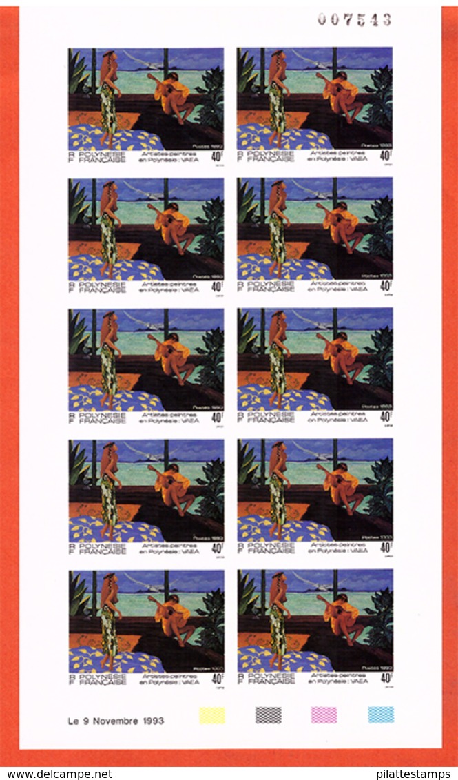 POLYNESIE N°445/48** TABLEAUX,PEINTURE FEUILLES NON DENTELEES - Imperforates, Proofs & Errors