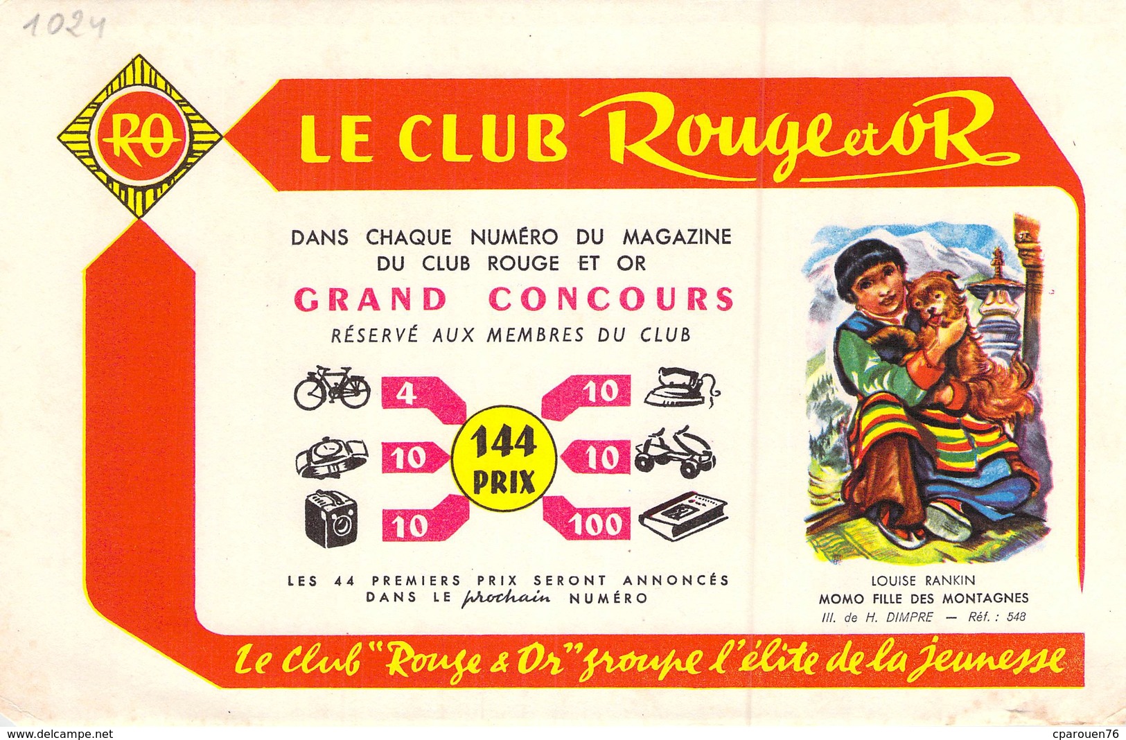 Ancien Buvard Collection Livres Rouge Et Or - L