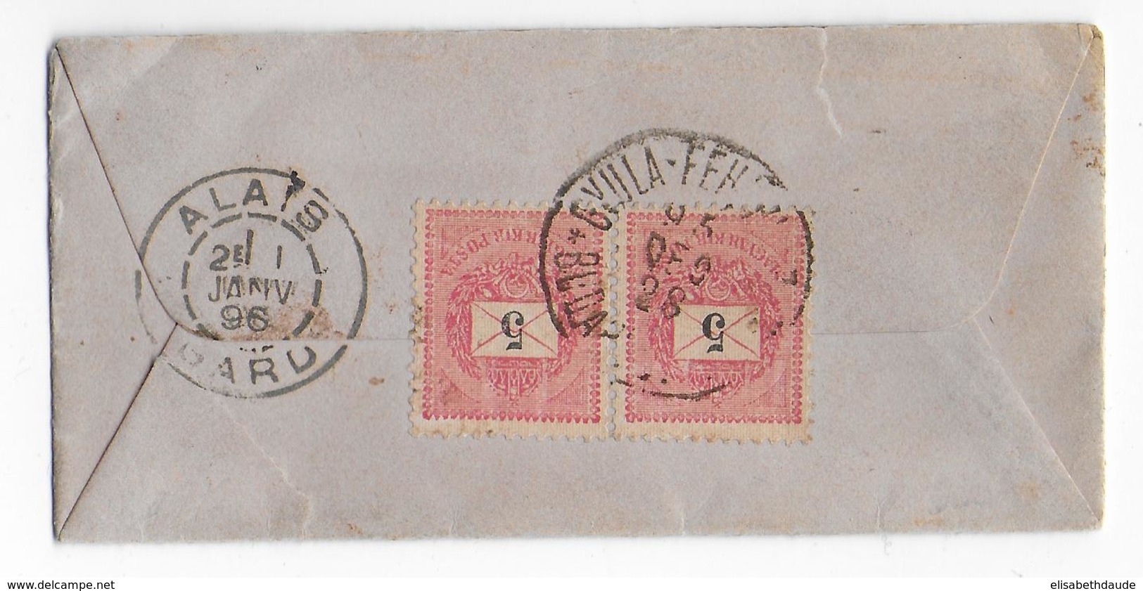 1893 - HONGRIE - ENVELOPPE PF De GYULA => ALAIS (GARD) - Lettres & Documents