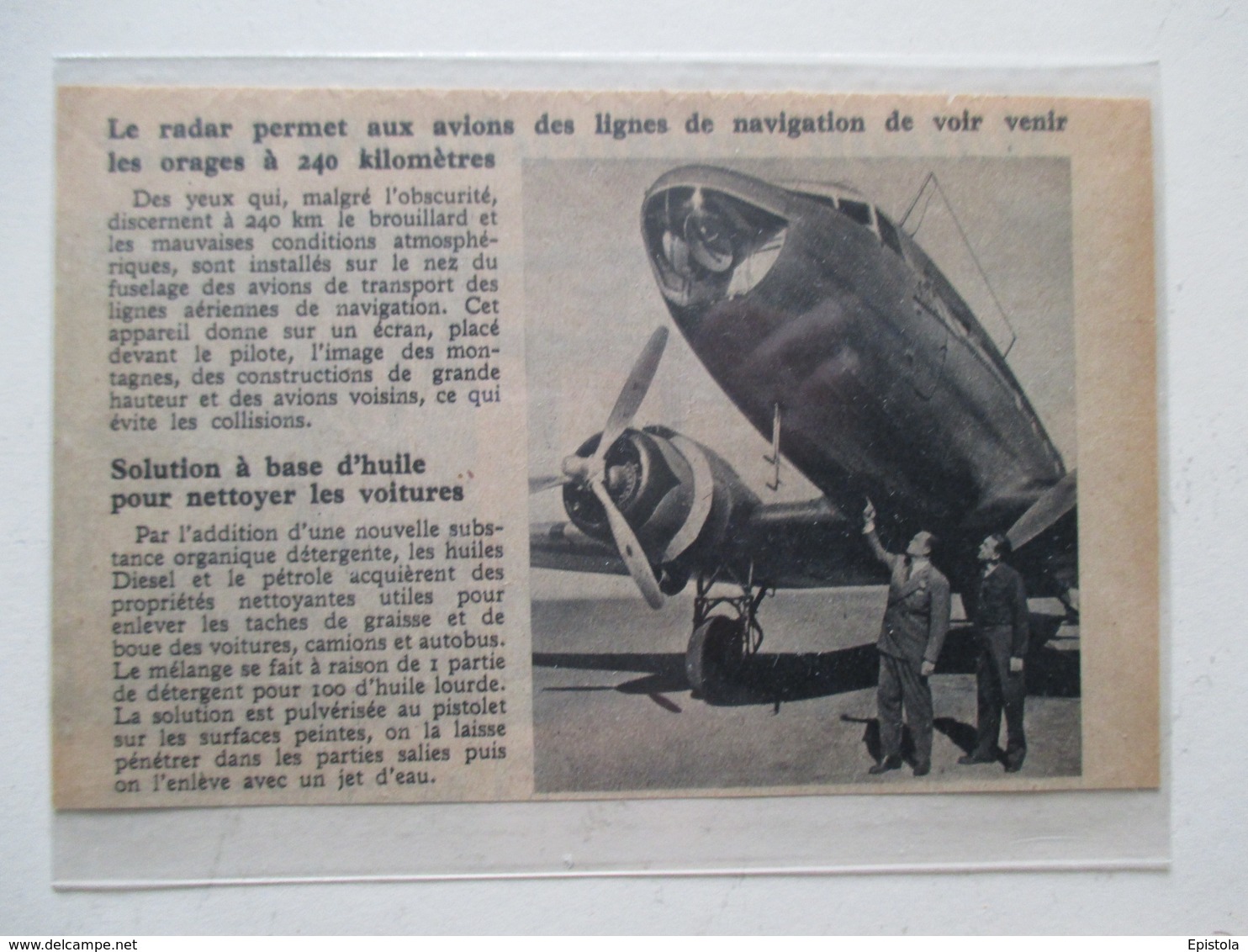 RADAR D'Avion De Ligne    -  Coupure De Presse De 1948 - GPS/Avionics