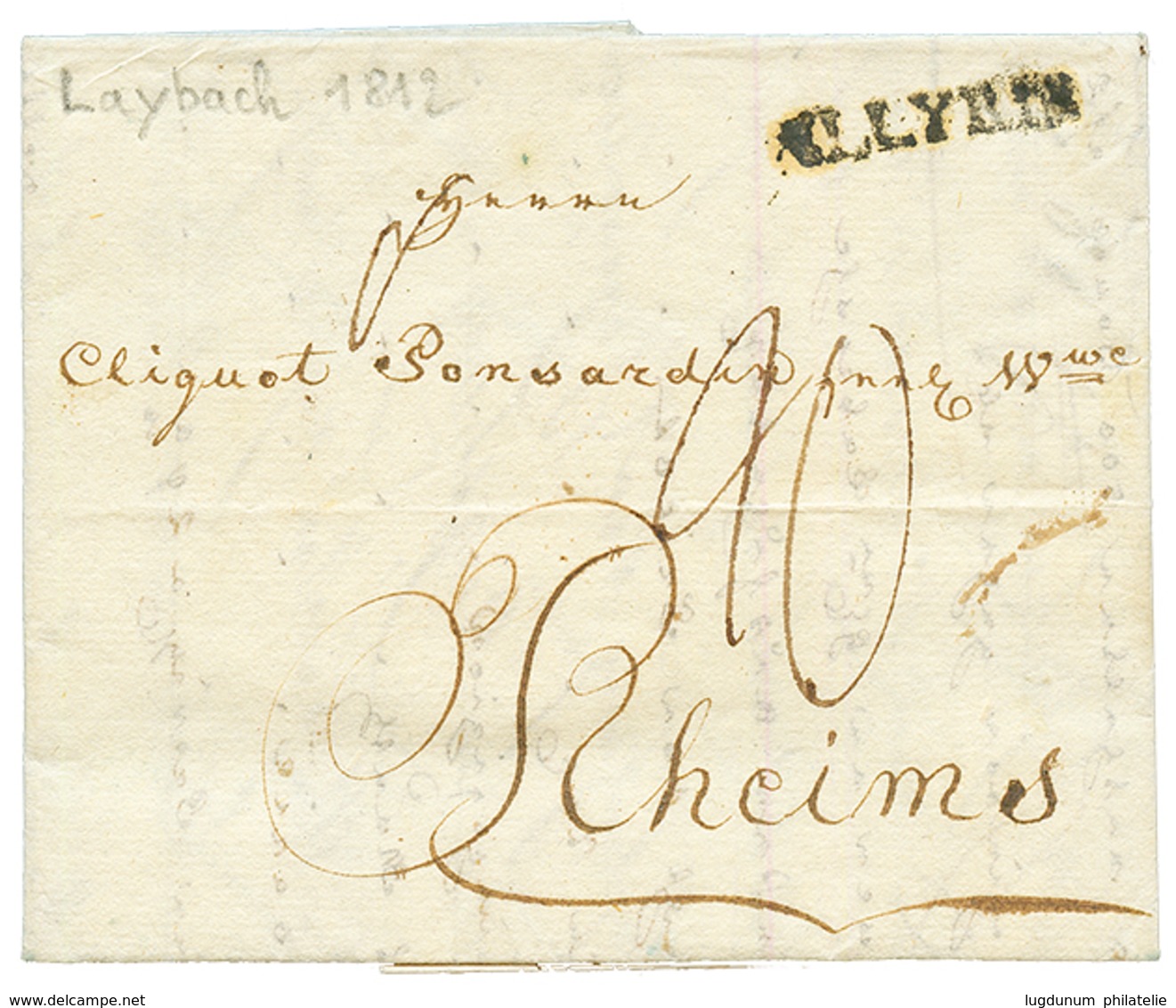 1812 ILLYRIE Noir Sur Lettre Avec Texte Daté "LAYBACH" Pour La FRANCE. TB. - Other & Unclassified