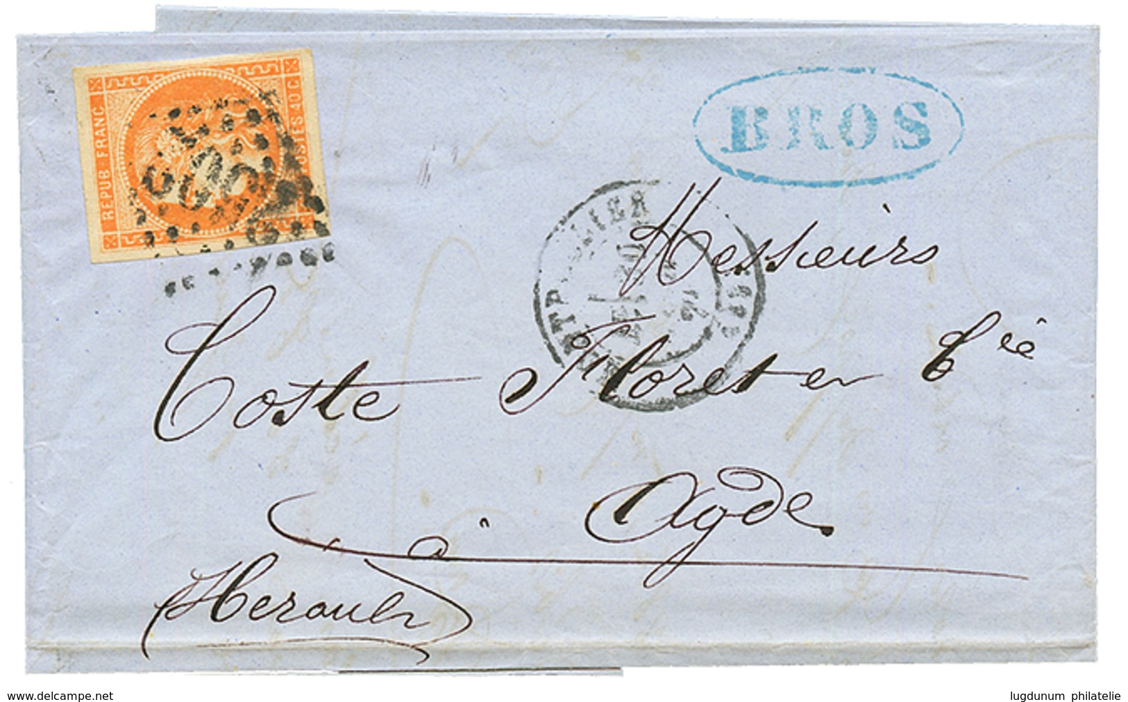 1871 40c BORDEAUX (n°48) 4 Grandes Marges Sur Lettre De MONTPELLIER. TTB. - 1870 Bordeaux Printing