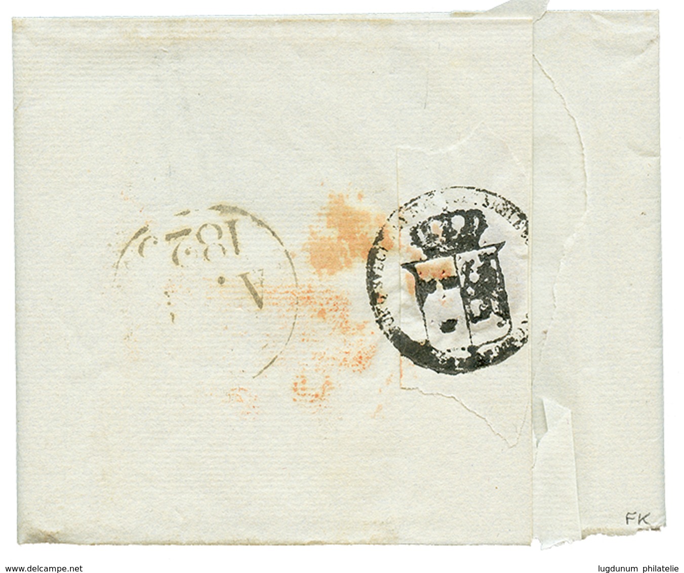 MAROC Via CONSUL De NORVEGE & Et De SUEDE Pour L' ESPAGNE : 1825 Taxe 16 + Cachet Espagnol AND.BAXA Rouge Sur Lettre Ave - Other & Unclassified