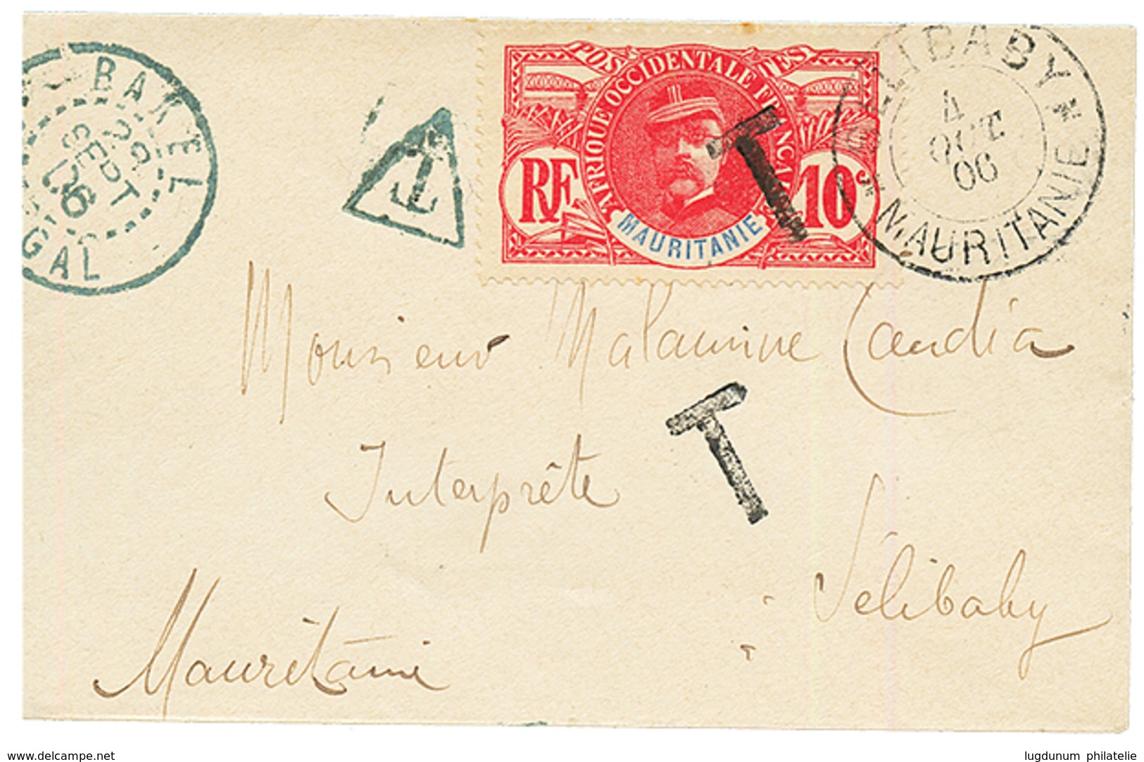1906 BAKEL SENEGAL Sur Envelope Non Affranchie Pour SELIBABY MAURITANIE, Taxée à L' Arrivée Avec Un Timbre Du SENEGAL Su - Other & Unclassified