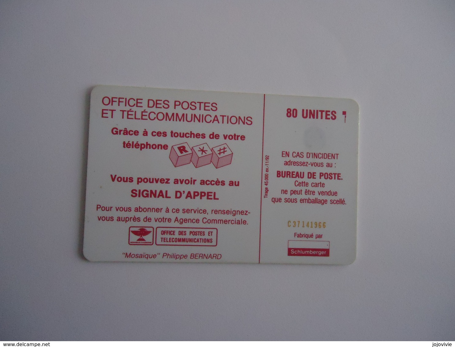 (41) Télécarte  Nouvelle-calédonie 45 000 Ex - Military Phonecards