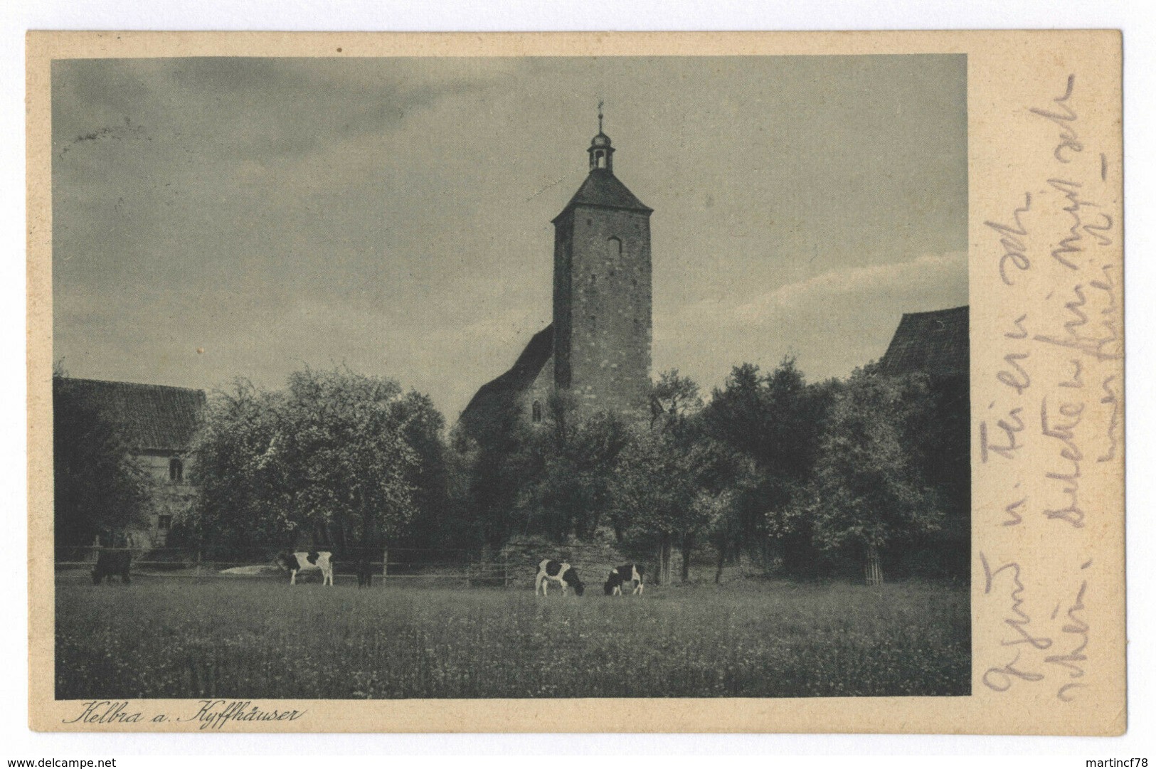 Kelbra Kyffhäuser Klostergarten Kirche Mansfeld-Südharz Postkarte Ansichtskarte - Kelbra