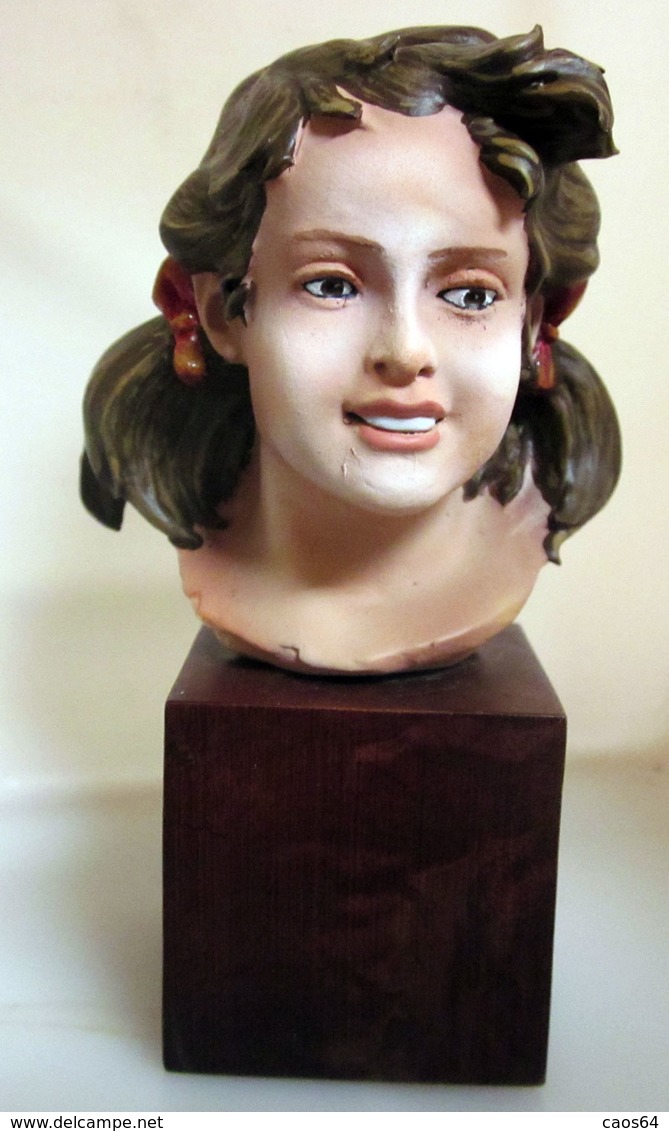 BUSTO FANCIULLA SIMIL CERAMICA DIPINTO - Autres & Non Classés