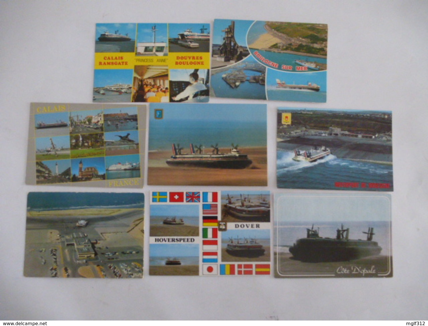 HOVERCRAF Liaison Trans Manche BOULOGNE LE PORTEL Et CALAIS DOUVRE Et RAMSGATE - LOT De 8 CPM - Voir Les Scans - Hovercrafts