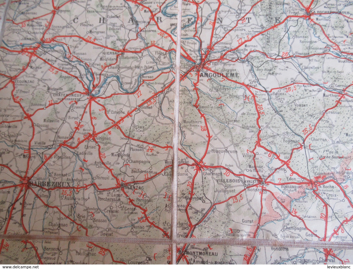 carte Routière ancienne entoilée/Cartes TARIDE/N°16/Cycliste et Automobiliste/Centre de la France Sud Ouest /1900 PGC312