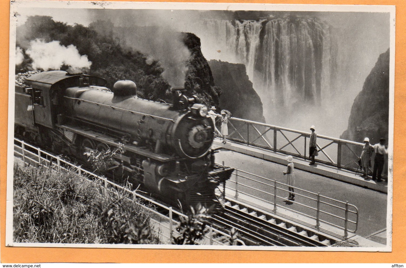 The Victoria Falls Zambia Old Postcard - Sambia