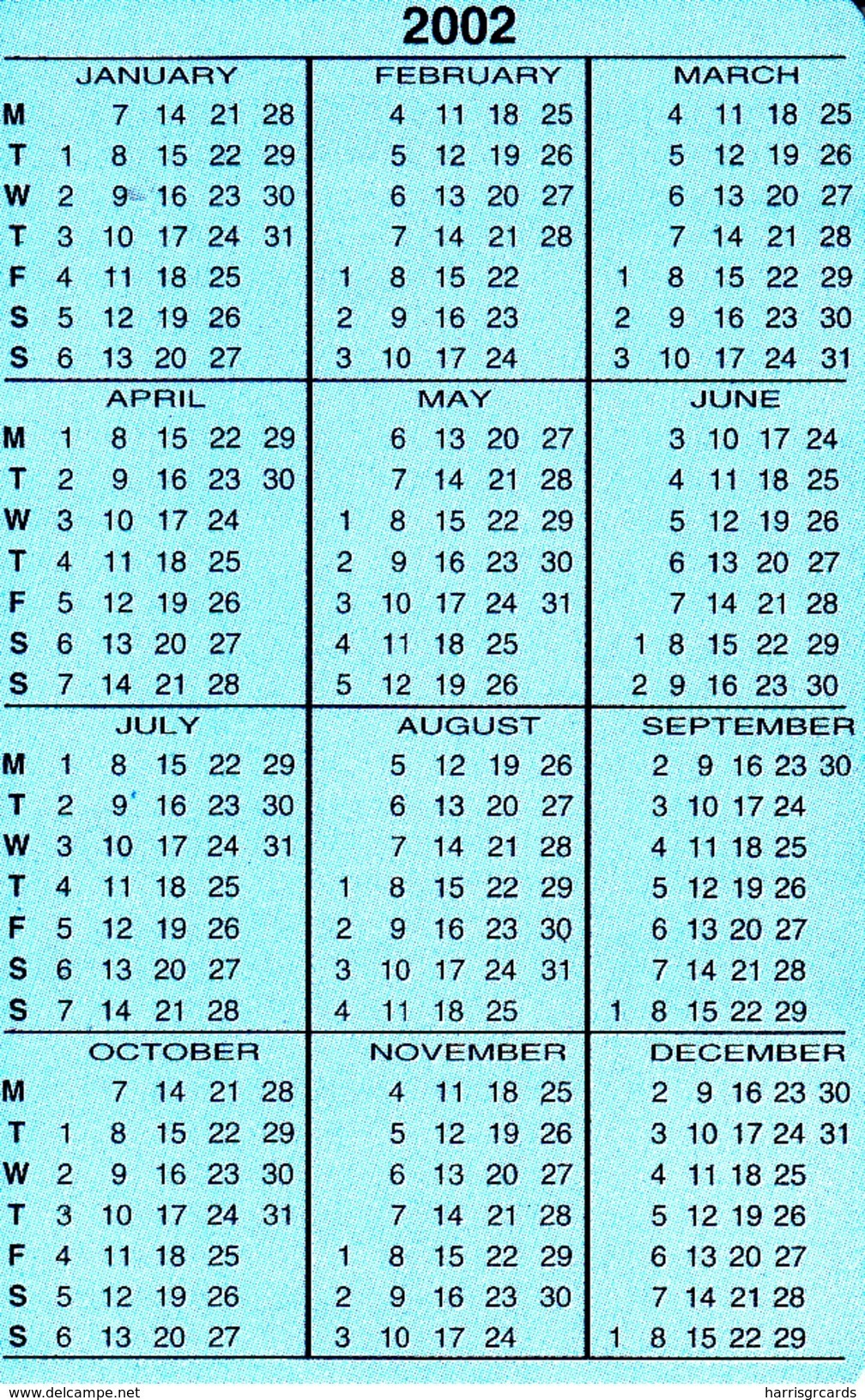 SUDAN - Calendar 2002, Sudatel Phonecard 300 Units, Chip Siemens 35,Sample No CN - Sudan