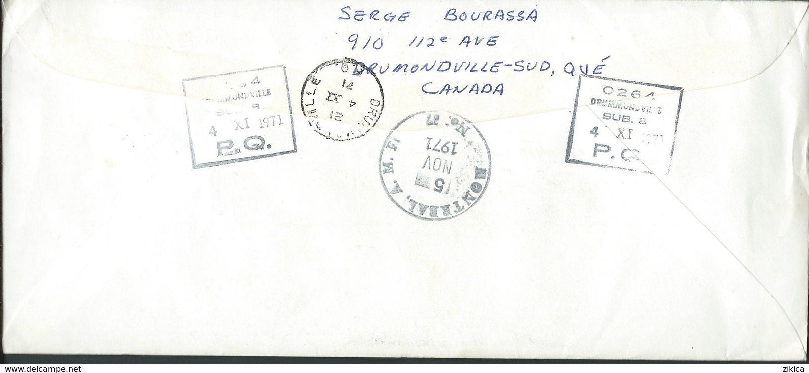 Canada Drummondville Quebec Registered Letter 1971 Via Yugoslavia.nice Stamps / Timbres .( 2 Scans ) - Lettres & Documents