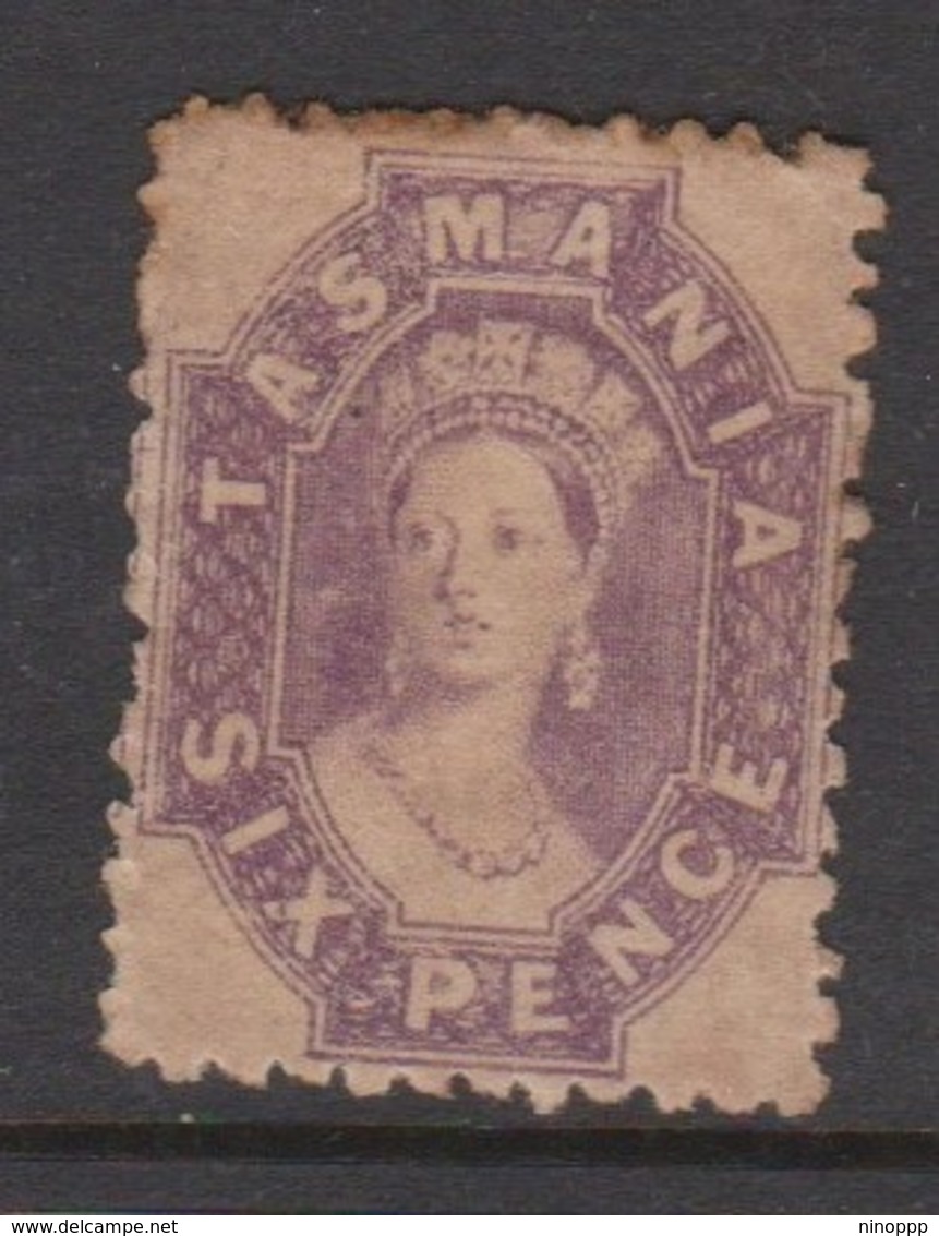 Australia-Tasmania SG 55 1864-69 Six Pence Purple,toning,, Perf 10,mint Hinged - Mint Stamps