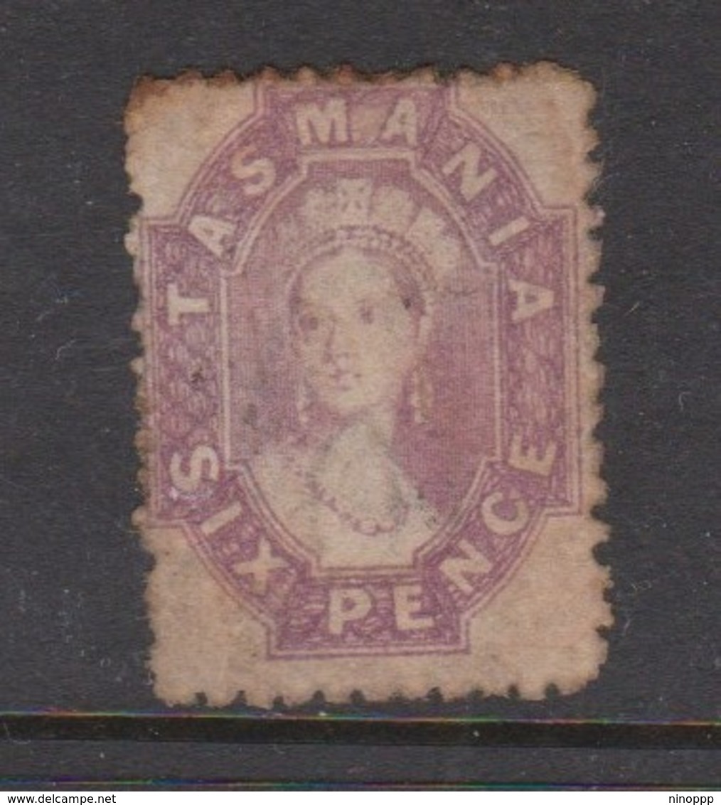 Australia-Tasmania SG 75 1865-71 Six Pence Purple,toning,, Perf 12,mint Hinged - Ungebraucht