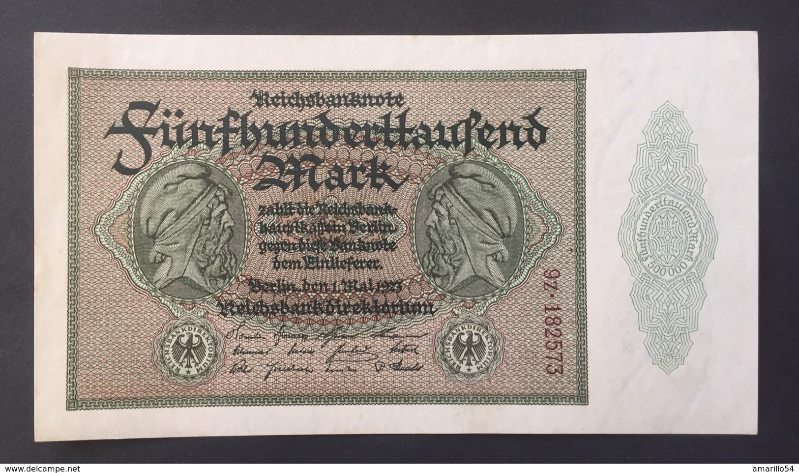 Reichsbanknote 500.000 Mark 1923 Bankfrisch Kassenfrisch ** Mint - 500000 Mark