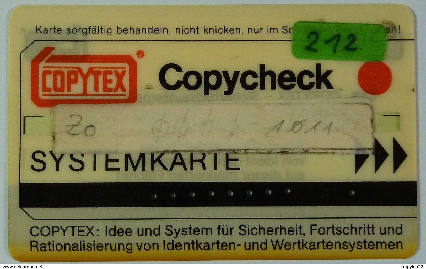 GERMANY - Bamberg Copycheck - Systemkarte - Serial 212 - 1982 - Used - RRR - T-Series : Tests