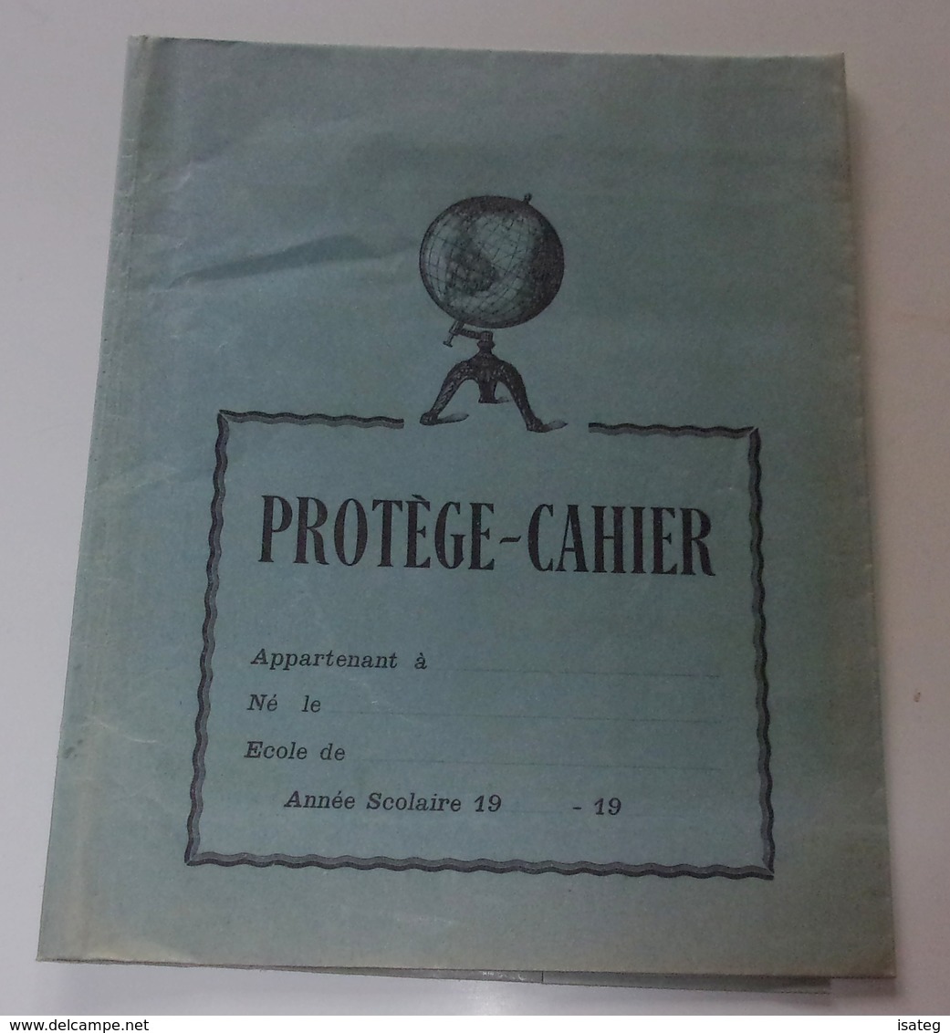 Ancien Protège-Cahier Avec Tables Au Dos - Autres Accessoires