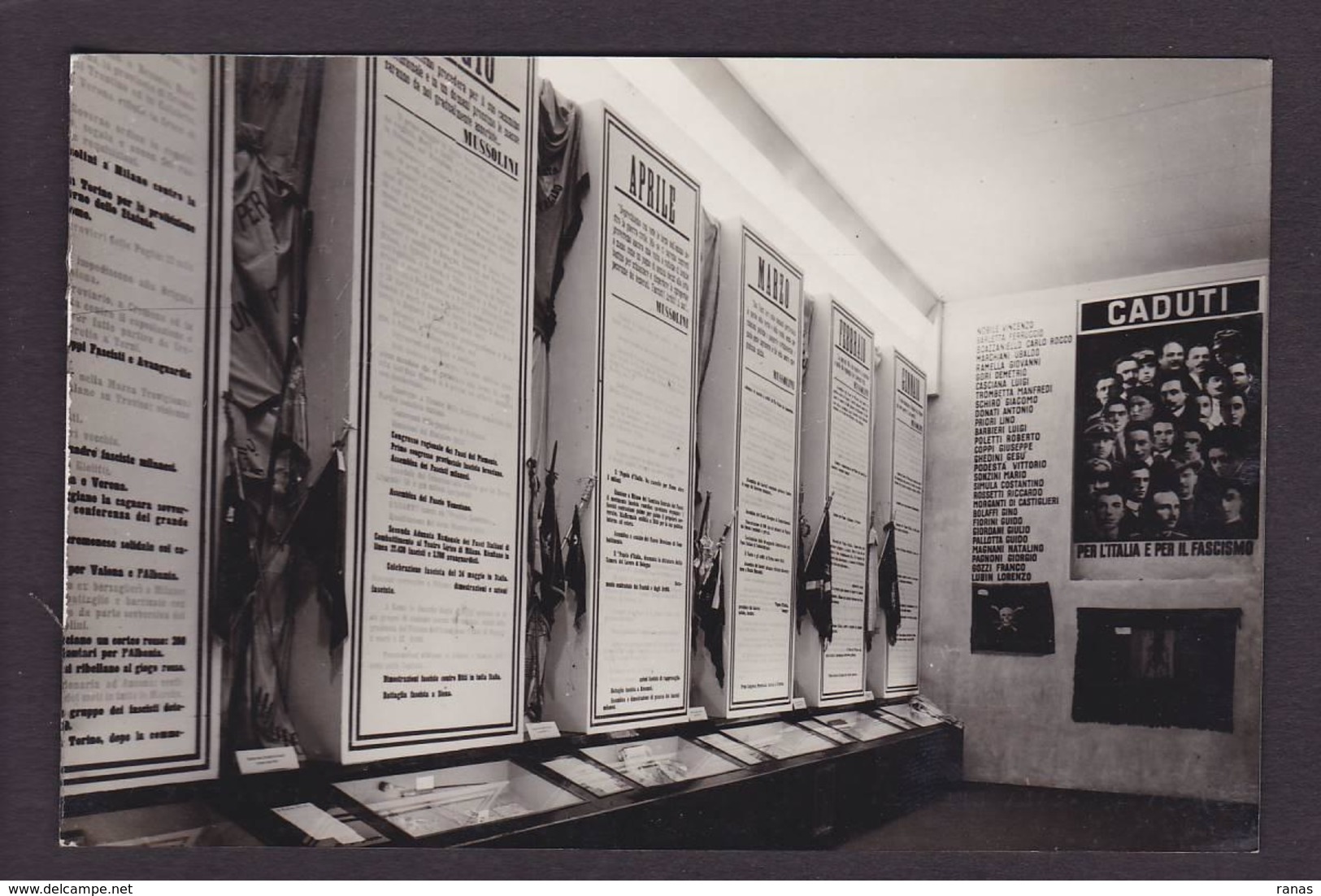 CPSM Italie Italia Rome Roma Mussolini Exposition Fasciste Politique Non Circulé Photo LUCE - Exhibitions