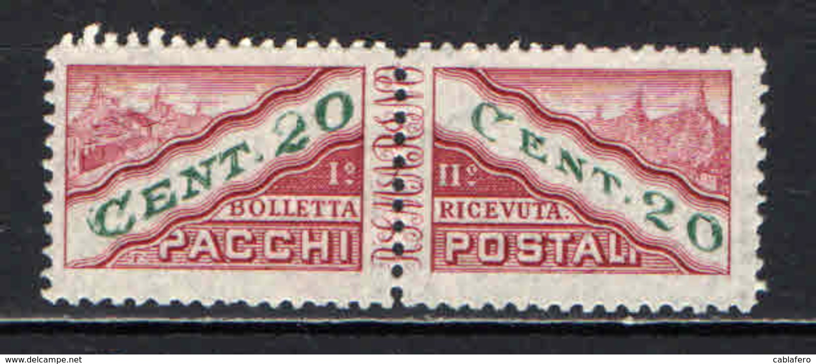 SAN MARINO - 1945 - PACCHI POSTALI - 20 CENTESIMI - SENZA GOMMA - Parcel Post Stamps