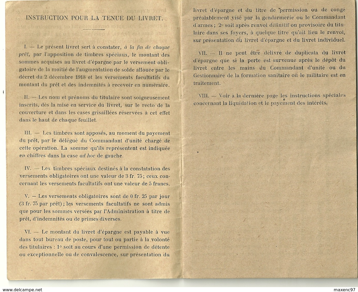 TIMBRES CAISSE NATIONALE D'EPARGNE ET LIVRET CNE 14-18 POSTE AUX ARMEES - Oblitérés