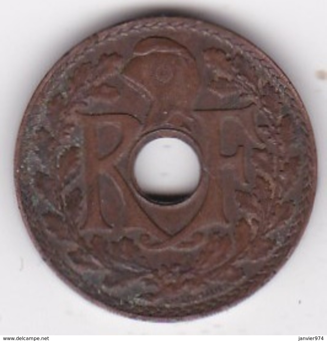 Indochine Française.1/2  Cent 1935. Bronze - French Indochina