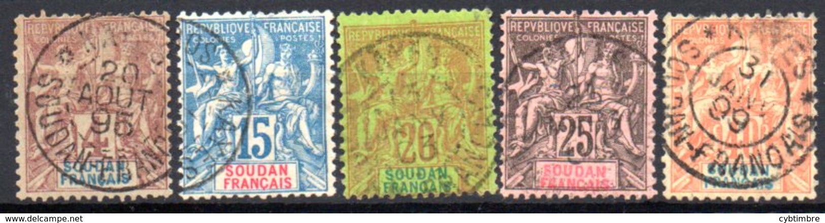 Soudan: Yvert N° 5/12; 5 Valeurs - Used Stamps